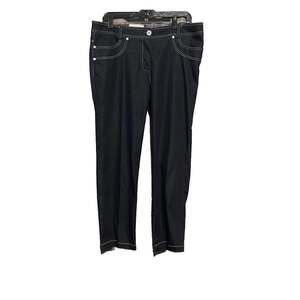 Edas Denim Collection Womens Berlin Straight Leg Black Jeans Italy